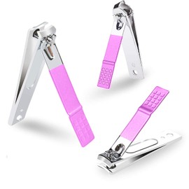 Glamne Manicura Pedicura Set Profesional Cuidado de Uñas Kit de Cuidado de Uñas con Estuche de Viaje 18pcs (Brillante Rosy)