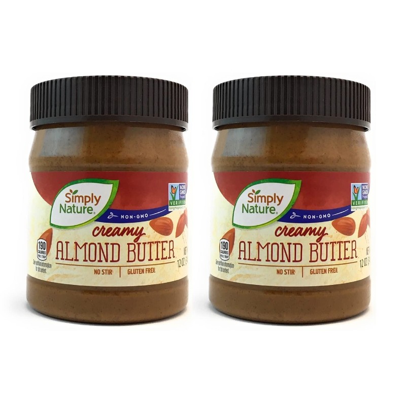 Simply Nature Creamy Almond Butter, 12 oz (Pack of 2)