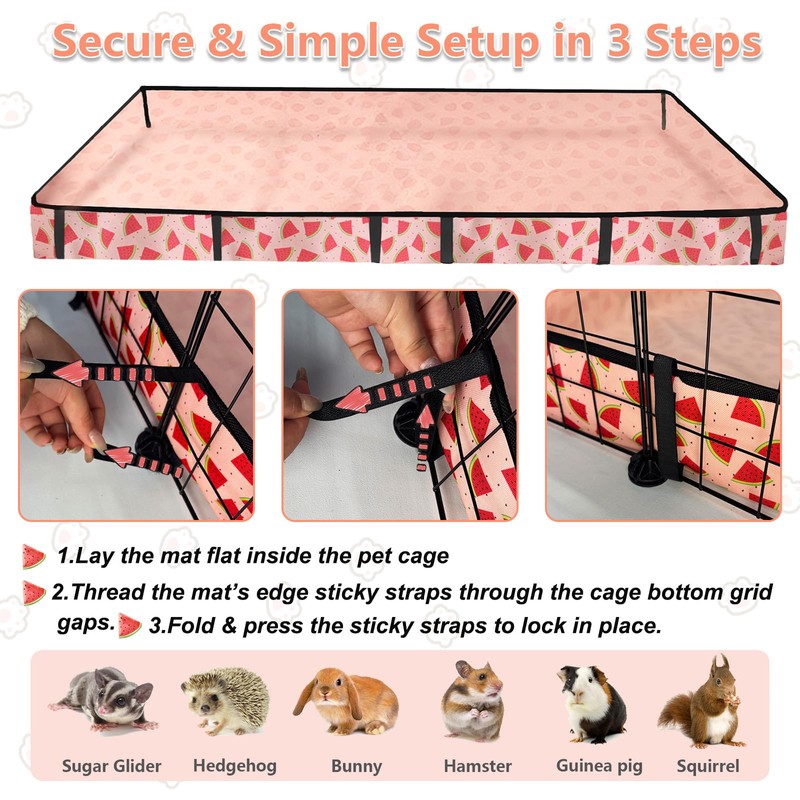 JOGEPEYO Waterproof Guinea Pig Cage Liners, Washable & Reusable Small