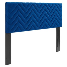 Modway MOD-6658-NAV Mercy Chevron Tufted Performance Velvet Twin Headboard, Navy