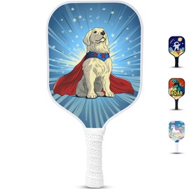 Kids Pickleball Paddle - Playful Dog Design | Lightweight Fiberglass Paddle for Children Under 12 (Only 0.37 lbs) | Small Grip for Easy Handling | Junior Youth Paddle for Boys & Girls
