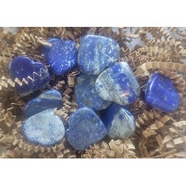 Pachamama Essentials Healing Crystal Stones Love Heart Shaped Crystal Stones Bulk Natural Palm Pocket Stones Reiki Crystal Gemstones 10 Pcs (Lapis)