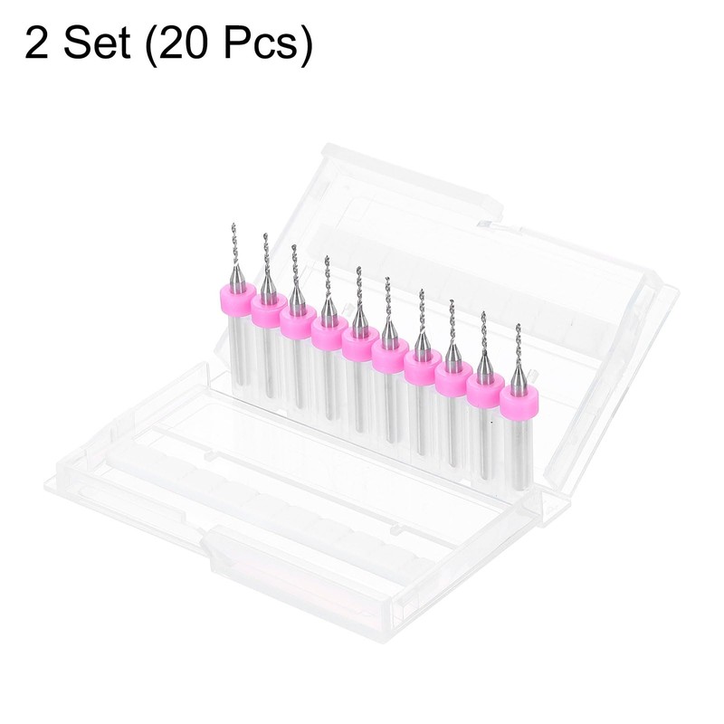 sourcing map 2 Set (20pcs) PCB Drill Bit Set 1/8"