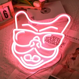 UponRay Cute French Bulldog Neon Sign USB-Powered Decor for Home, Bedroom, Game Room