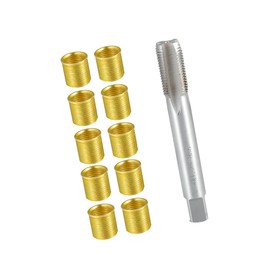 REPAIROCK Outer Universal Spark Plug Thread Repair Tools with M12x1.25 Inner Thread Inser and M14x1.25 Tap/Engine Repair Tools/Durable / 1 Set/Gold Tone Auto Replacement Parts
