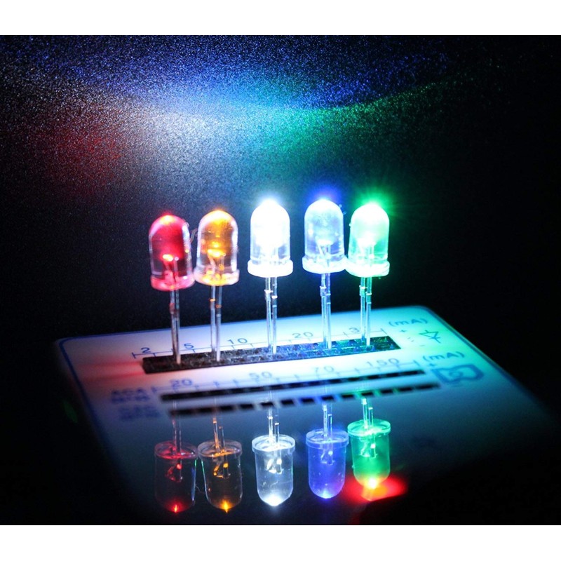 DiCUNO 1000pcs 3mm Light Emitting Diode LED Lamp Assorted Kit