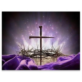 SULLOTSY Jesus Christ Cross Tapestries Easter Religious Belief Church Backdrop for Sanctuary Wall Hanging Tapestry for Bedroom Living Room Dorm 59" L X 35" W