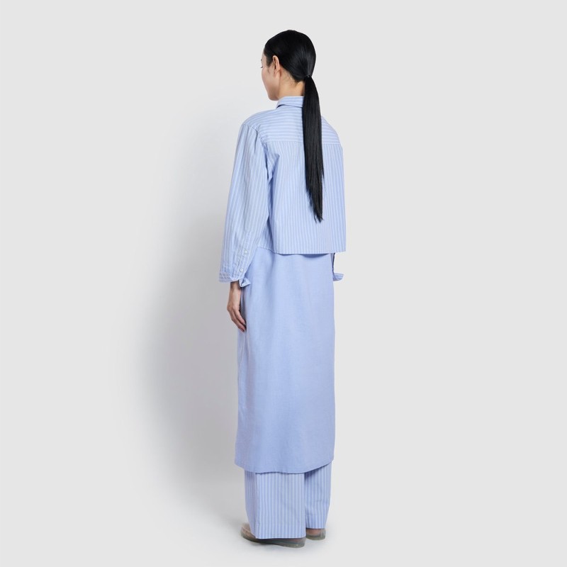 JAJU [JAJU] Light Linen Blended Bustier Dress_Sky Blue