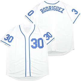 Men's #30 The Sandlot Benny The Jet Rodriguez Movie Baseball Jersey Stitched Christmas Summer White No Number Size S