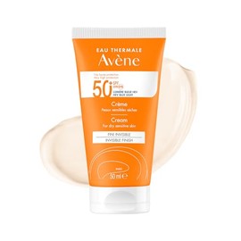 Avene Protector Solar Facial Dermatológico Sin Color FPS50+, Bloqueador Solar Facial para Piel Seca y Sensible, Protección UVA UVB, Efecto Invisible, 