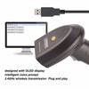 Wireless Barcode Scanner 2.4GHz OLED Display Voice Prompt 20000 Data