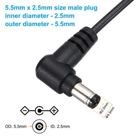 PATIKIL USB Stromkabel 5 ft 5,5 mm x 2,5 mm männlich zu weiblich DC-Netzkabel, 2 Stück rechtwinklige Drahtadapter-Spiralkabelverlängerungskabel für LED-Streifen-Router-Überwachungskamera