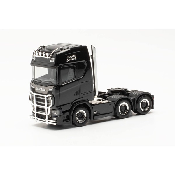 Herpa Scania CS 20 HD 6x2 Tractor Truck Model with Tubes and Bull Bar, 1:87 Scale, Made in Germany, German Model, Plastic Figure