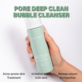 PONGDANG Pore Deep Clean Bubble Foam Cleanser 5.11 fl.oz | Gentle Calm Zero Irritation Index | 0.5% BHA | Plant Based Ingredients | Acne-Prone Skin | Made in Korea