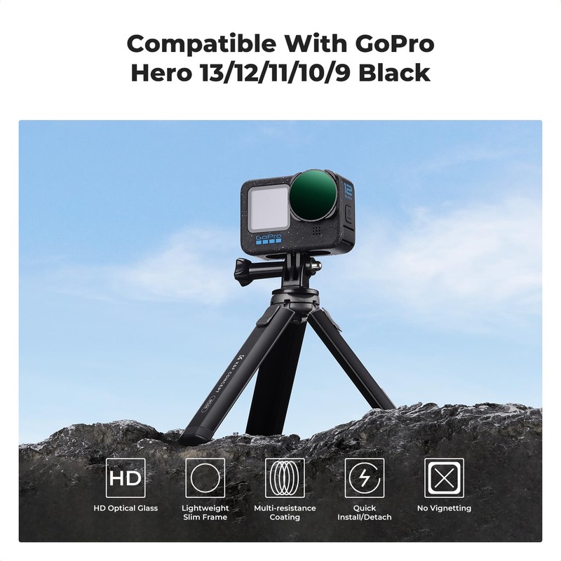 K&F Concept Variable ND Filters Compatible with Gopro- ND2-32, ND32-512