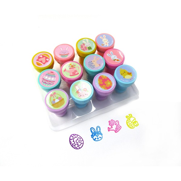 TINYMILLS 12 Pcs Cute Easter Stamp Kit for Kids