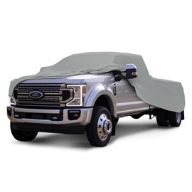 Car Covers Weatherproof Max Truck Cover & Warranty Compatible with Ford 1961-2022 F-450 Crew Cab ~8' & Shell– Outdoor Cover, Prevents Theft with Cable Lock
