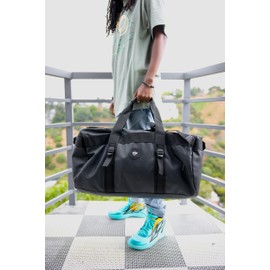 Transporter XL Duffel Leather Backpack with Odor Control, Carbon Lined Travel Bag, Heavy Duty Gym Bag, Large Carry-on, Weekender, Lockable Zippers, Multi-Carry Design for Travel, Fitness