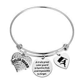 SEIRAA Color Guard Jewelry Gift Mom Keychain Winter Senior Grad Flag Girl Bracelet