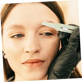 1 Set Womens Eyebrow Razor Stainless Steel Facial Armpit Hair Remover Travel Sized Bikini Trimmer with Replacement Head for Go Grooming