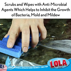 Lola Products Pot Brite All Purpose Scrub Sponge | Cleaning Scrubber | Superior Sponge Technology Lasts up to 4X Longer | Durable and Long Lasting W/Next Generation Cleaning Technology - 12 Count