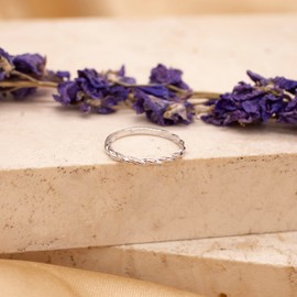 CARISSIMA Women's 9ct White Gold Twist Band Stack Ring #K