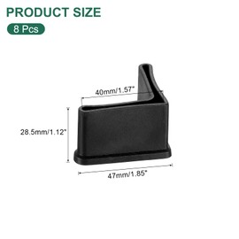 uxcell 8 Pcs 1.57" x 1.57" Rubber Foot Pads Covers, L Shaped Furniture Angle Pads Leg Caps End Covers Floor Protector Anti-Slip Angle Iron for Shelving, Black
