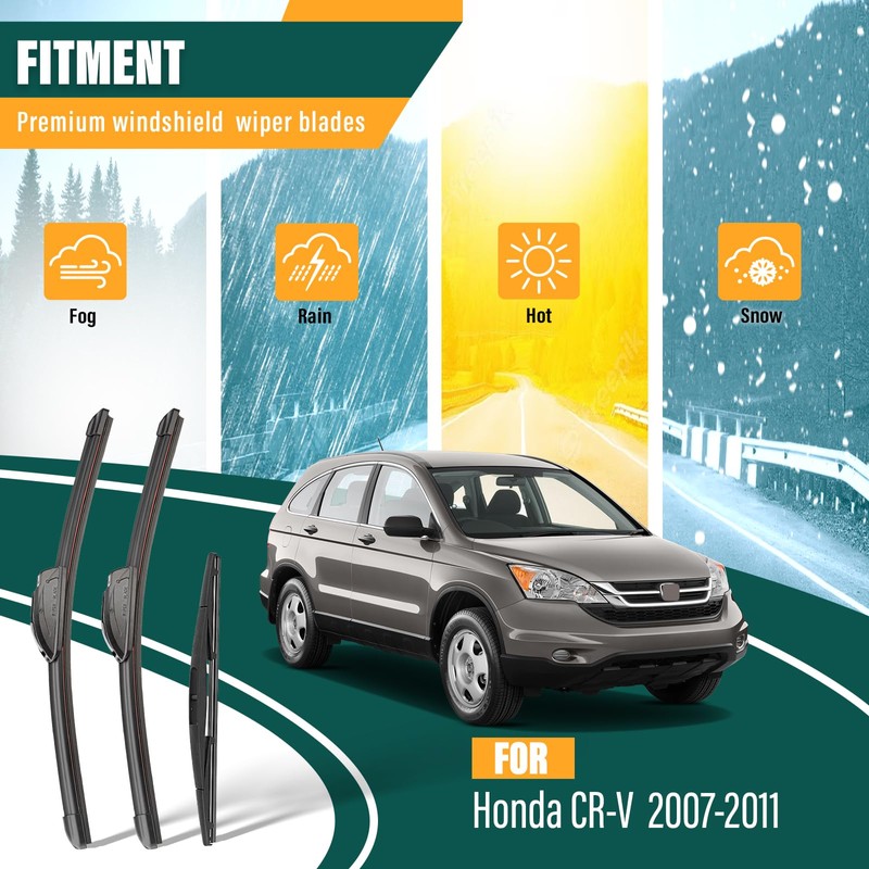 KVQ Windshield Wiper Blades Replacement for Honda CRV CR-V 2007