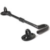 8"/200mm Extra Long Black Cabin Hook and Eye - Shed/Gate/Door