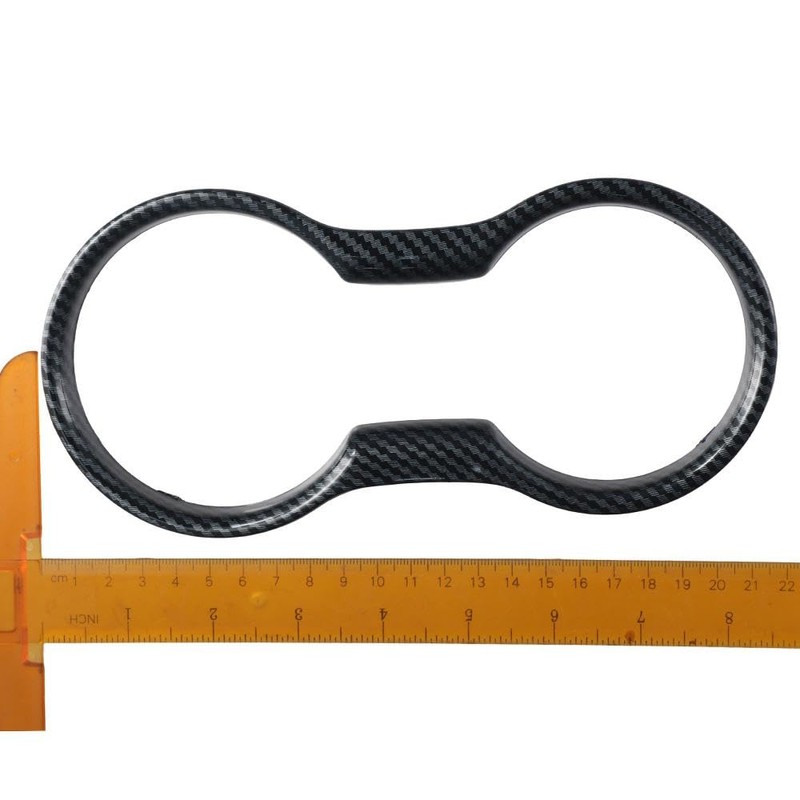 Carbon Fiber Cup Holder Cover Frame Trim Car Interior Center