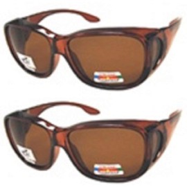 Incredible Bargains Large Polarized Fit Over Sunglasses (2 Pair) Brown