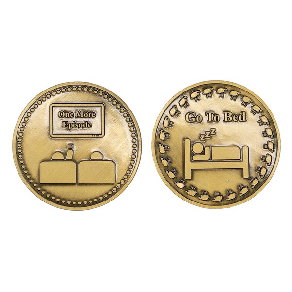 Prosperous Goods Tokenz One More Episode Decision Maker Double Sided Coin | Fun Couples Gifts for Binge Watching Kits | Gifts for Parents and Teens Who Love Binge Watching (One More Episode)