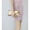 Girly Handbags Ladies Plain Envelope Clutch Bag, Rose Gold