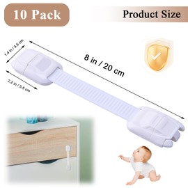 10 Pack Child Safety Cabinet Lock, No Drilling Required – Non-Marking Installation for Toilet Refrigerator Cabinet Safety in Home Office