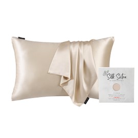 Silk Sutra 100% Pure Mulberry Silk Pillowcase for Hair and Skin, Premium 22 Momme Grade 6A Silk on Both Sides, Hidden Zipper Closure | Gift Box Packaging (Nude, King 20"x36")