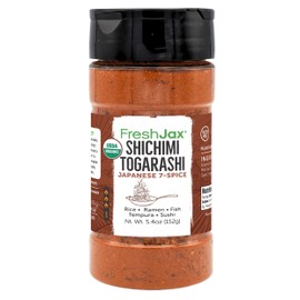 FreshJax Organic Shichimi Togarashi – Japanese 7 Spice Seasoning Mix (5.4 oz) Non-GMO, Gluten-Free, Vegan, Keto, Paleo | Bold Umami Flavor for Ramen, Sushi, Rice, Grilled Meats, Vegetables