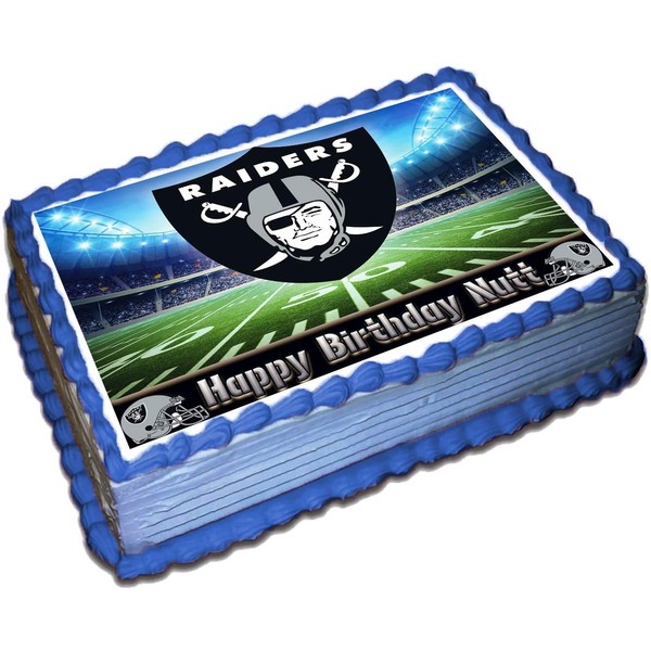 Raiders Cake Topper 1/2 11.7 x 17.5 Inches Birthday Cake Topper