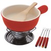 Ishigaki Sangyo Cheese Fondue Set, 5.9 inches (15 cm), Red