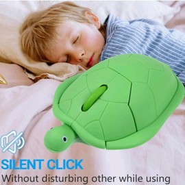Cute Wireless Mouse, Turtle Shape Cartoon 2.4GHz Cordless Silent Mouse with USB Receiver Children Mice Kids Gaming Mouse for Notebook, Laptop,PC, Desktop,Gift(Green)