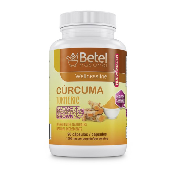 Organic Curcuma Turmeric Capsules by Betel Natural - 1000 mg per Serving 90 Caps