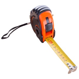 Brandsseller Tape Measure Length 5 m Tape Width 18 mm - Extra Strong Curved Band - Robust Plastic Housing - Lock - Automatic Return - Belt Clip