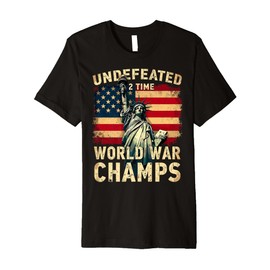 Two Time Undefeated World War Champs Veteran Day USA Map Tee Premium T-Shirt