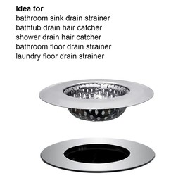 Huntonry Bathtub Drain Strainer - 2.79 inch Shower Drain Hair Catcher, Stainless Steel Shower Bathtub Drain Cover, Bathroom Sink Strainer Filter Basket ，Shower Tub Drain Strainer, Drain Hair Stopper