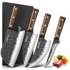 JDRICHX Butcher Knife Set,4 PCS Heavy Duty Hand Forged Serbian