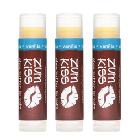 Indigo Wild Zum Kiss Stick - Natural Lip Balm with Organic Beeswax, Sunflower Oil & Vitamin E - Flavored, Hydrating Lip Moisturizer - Vanilla (3 Pack)