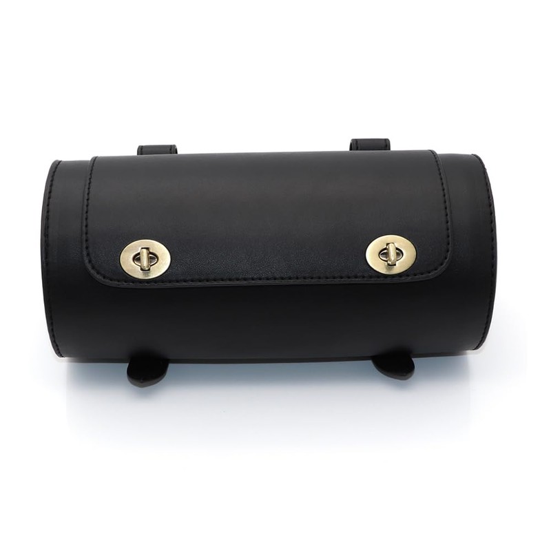 evomosa Motorcycle Fork Bag PU Leather Bicycle Handlebar Tool Bag