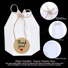 SANBREVE 50pzs Cajitas Papel Kraft Dulces Regalo Fiesta Candy Carton