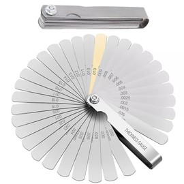 32 Blades Feeler Gauge, 32 Blades Stainless Steel, Valve Gauge, Spacer Gauge, High Precision Feeler Gauge, Stainless Steel, for Measuring Gap Width Thickness Metric Sizes