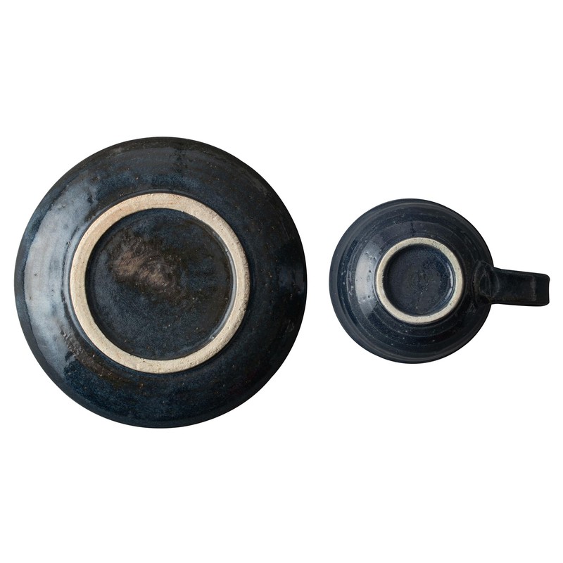 Marui Pottery MR-3-4393 Shigaraki Pottery Hechimon Cup & Saucer, Capacity