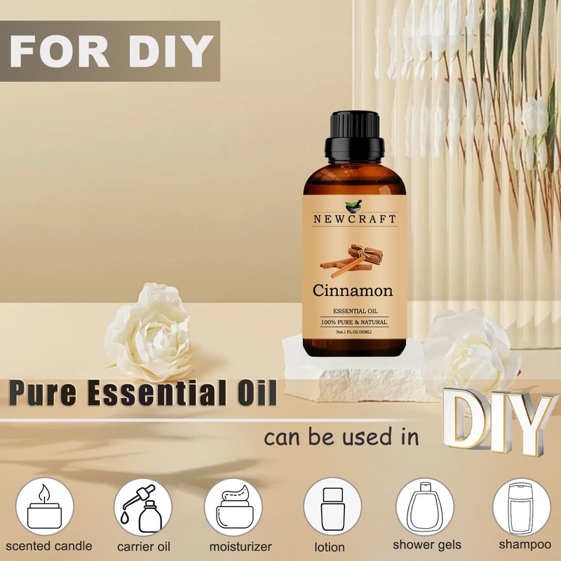 Cinnamon Essential Oils, 30ML 100% Pure and Natural Cinnamon Essential
